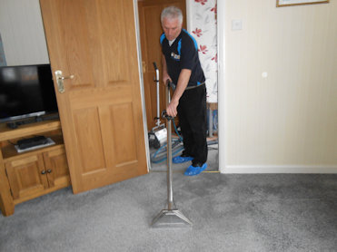 Carpet being cleaning