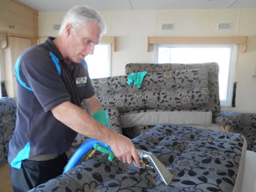 David cleaning Upholstery