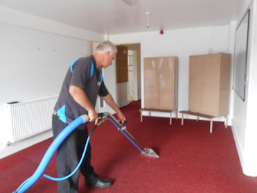 Commercial Carpet Cleaning process