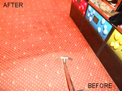 Carpet cleaning in an arcade